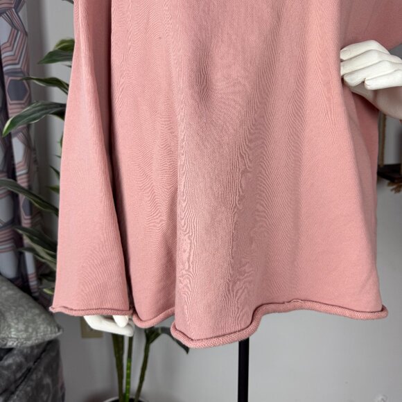 Soft Surroundings Pink Terry Drop Sleeve Sweatshirt - Picture 3 of 5